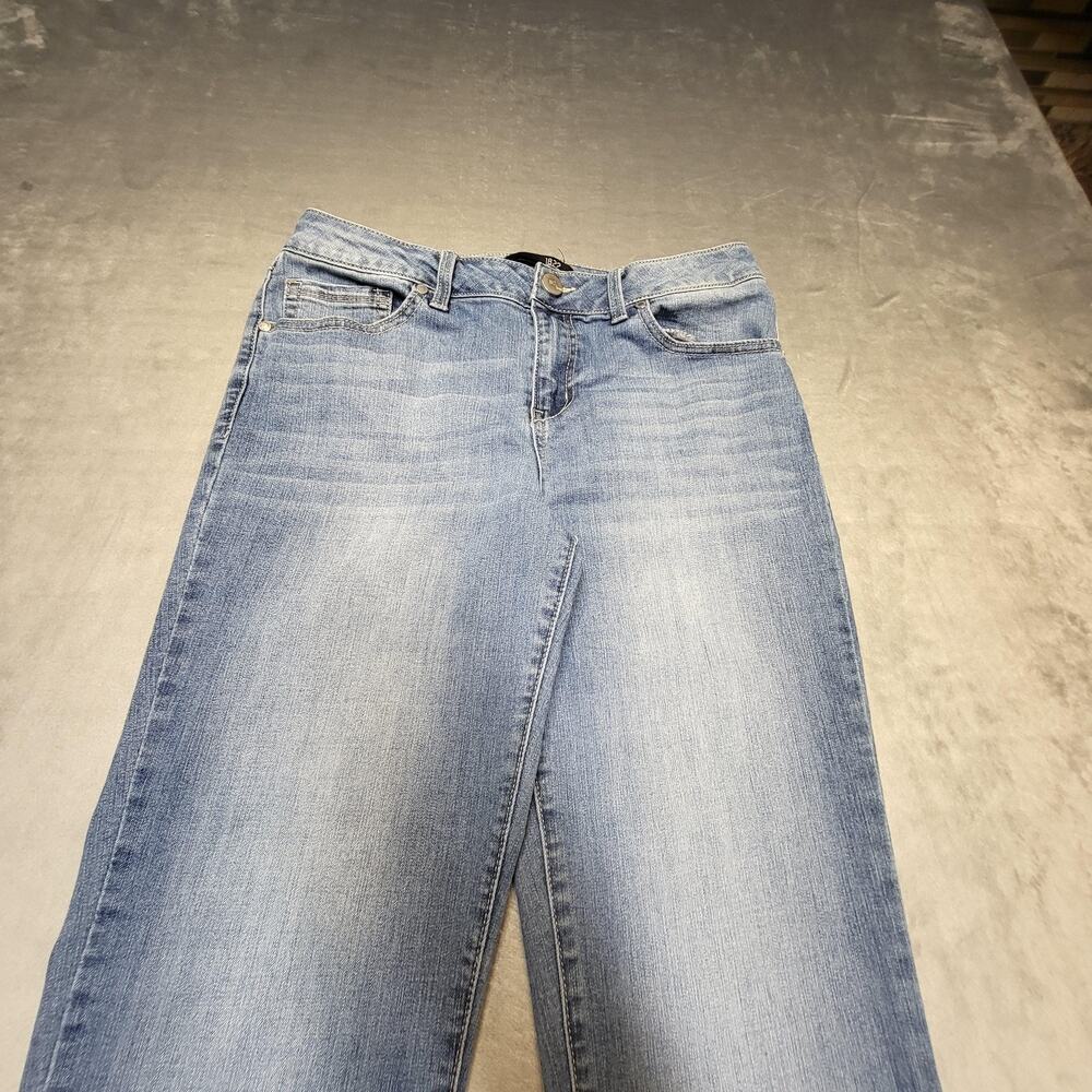 1822 Denim Jeans‎ Womens 10 Blue Light Wash Straight Fringe Distressed Stretch - Picture 2 of 10